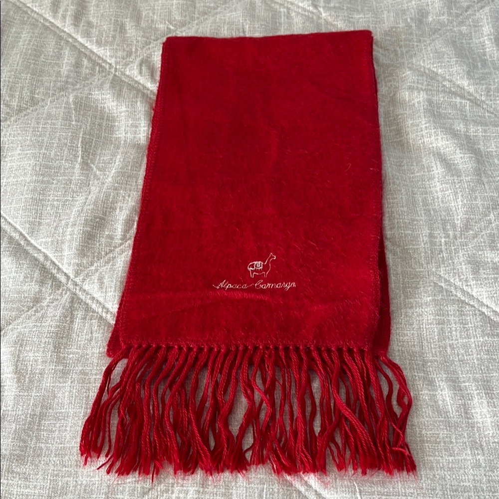 Peruvian Alpaca Red Scarf